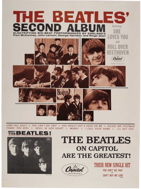 The Beatles "Meet the Beatles" Second Album Promotional Poster 1964