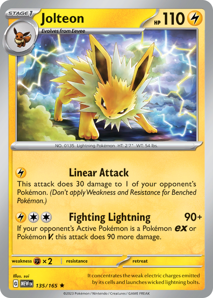 Jolteon (135/165) - 151 Pokémon Card