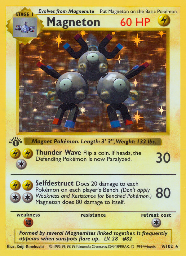 Magneton (9/102) - Base (1st Edition) Pokémon Card