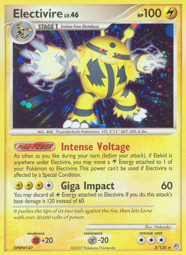 Electivire (3/130) - Diamond & Pearl Pokémon Card