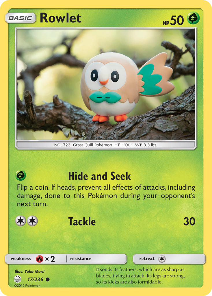 Rowlet (17/236) - Cosmic Eclipse Pokémon Card