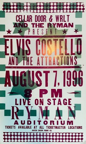 Elvis Costello Ryman Auditorium Nashville 1996