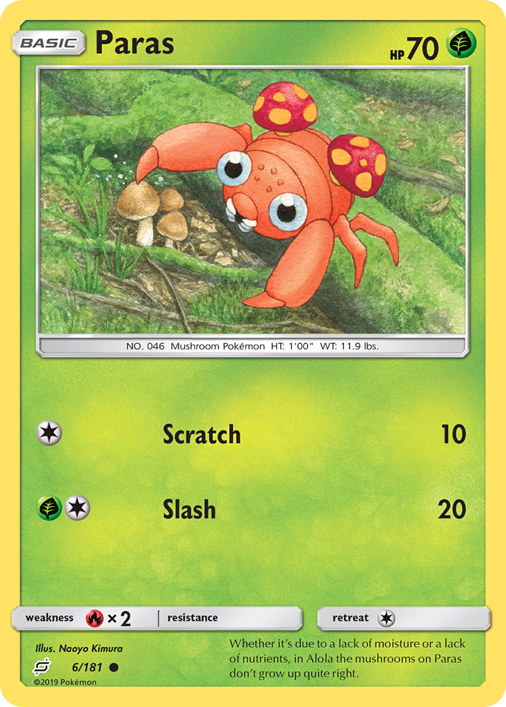 Paras (6/181) - Team Up Pokémon Card