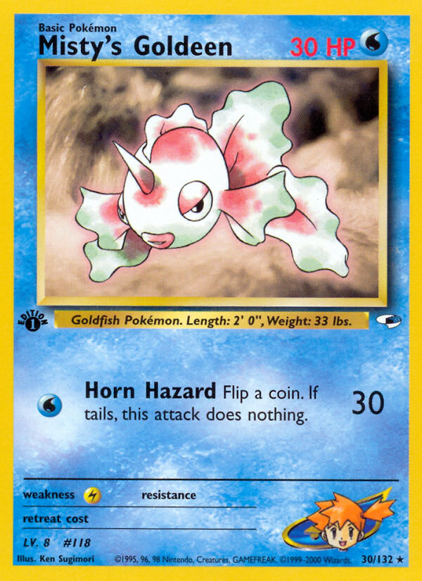 Misty's Goldeen (30/132) - Gym Heroes (1st Edition) Pokémon Card