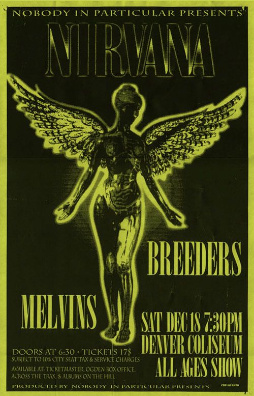 Nirvana Denver Coliseum 1993 Concert Poster
