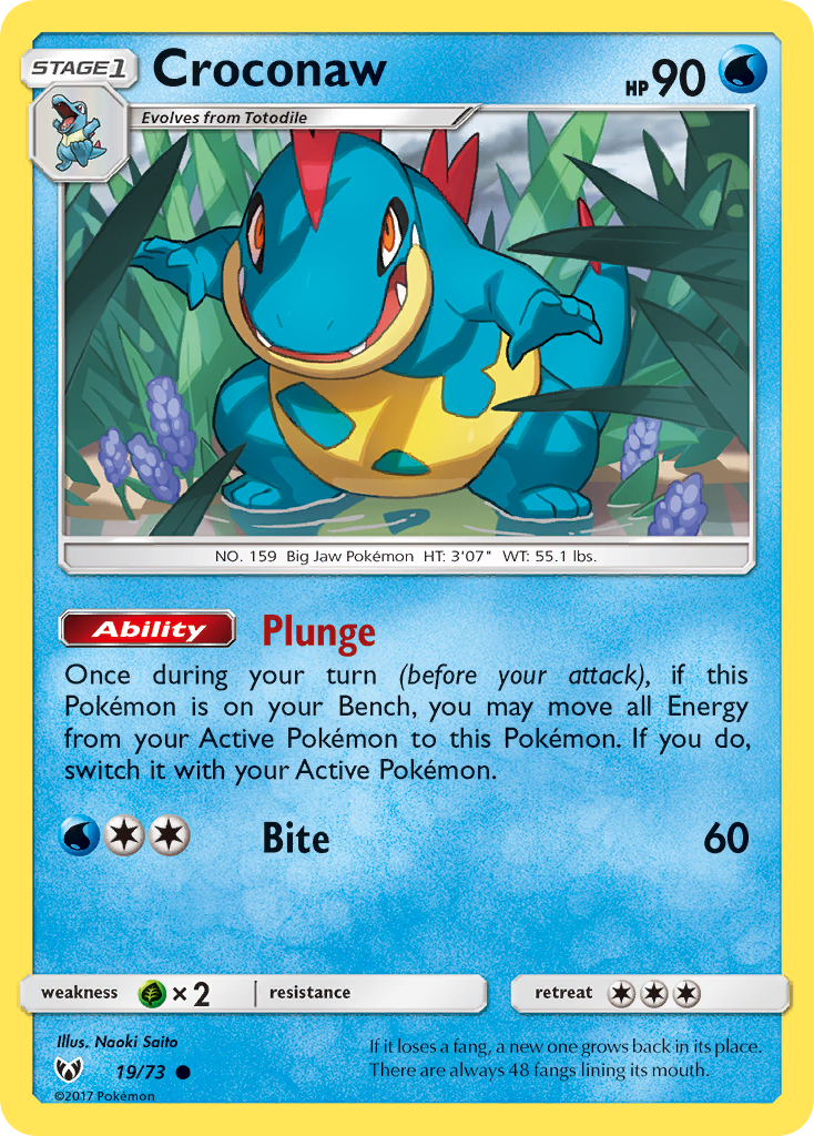 Croconaw (19/73) - Shining Legends Pokémon Card