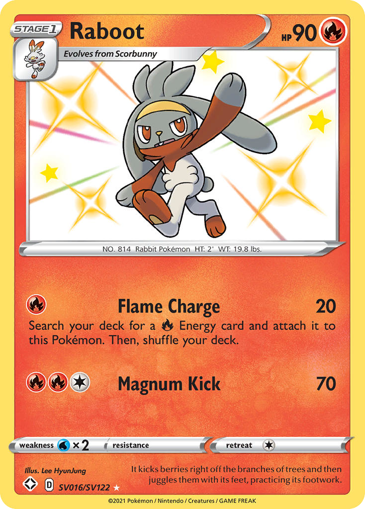 Raboot (SV016) - Shining Fates Shiny Vault Pokémon Card