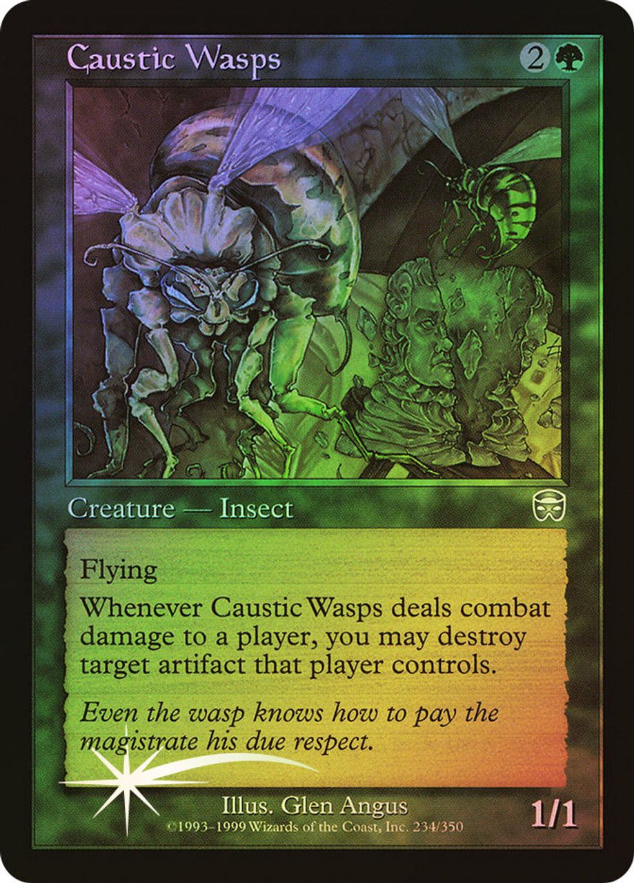 Caustic Wasps (Mercadian Masques - Foil) Trading Card