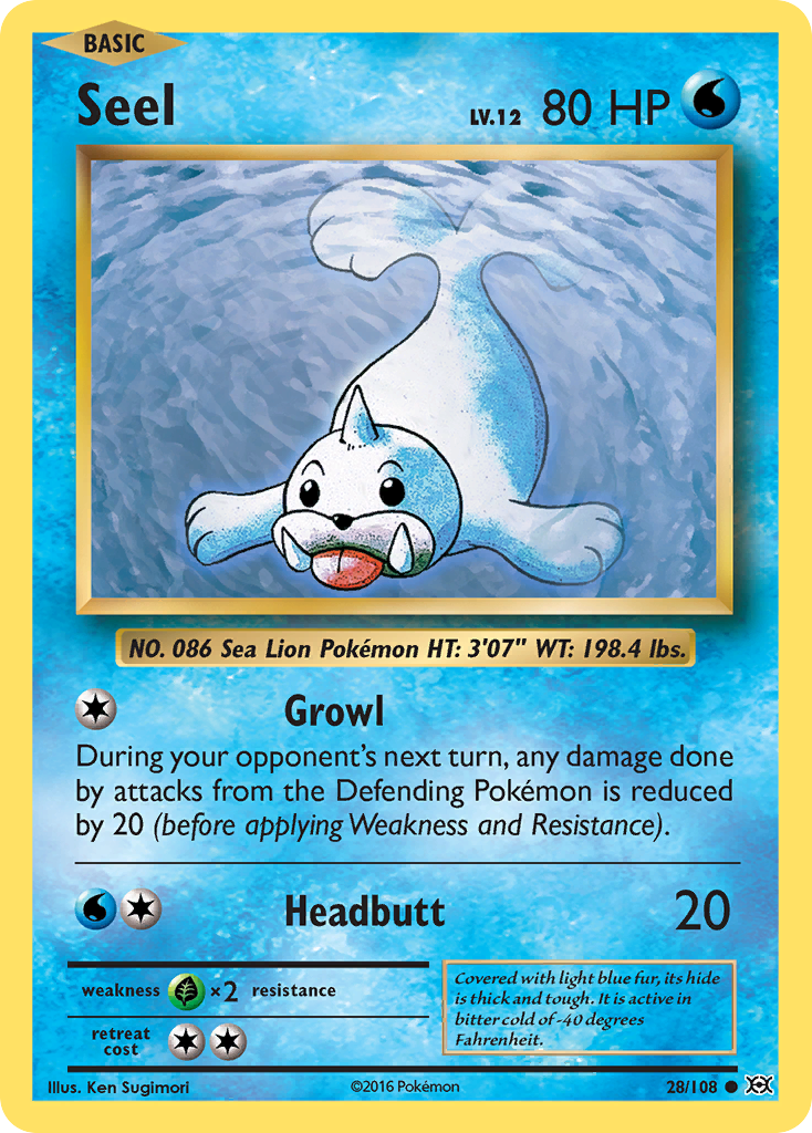 Seel (28/108) - Evolutions Pokémon Card