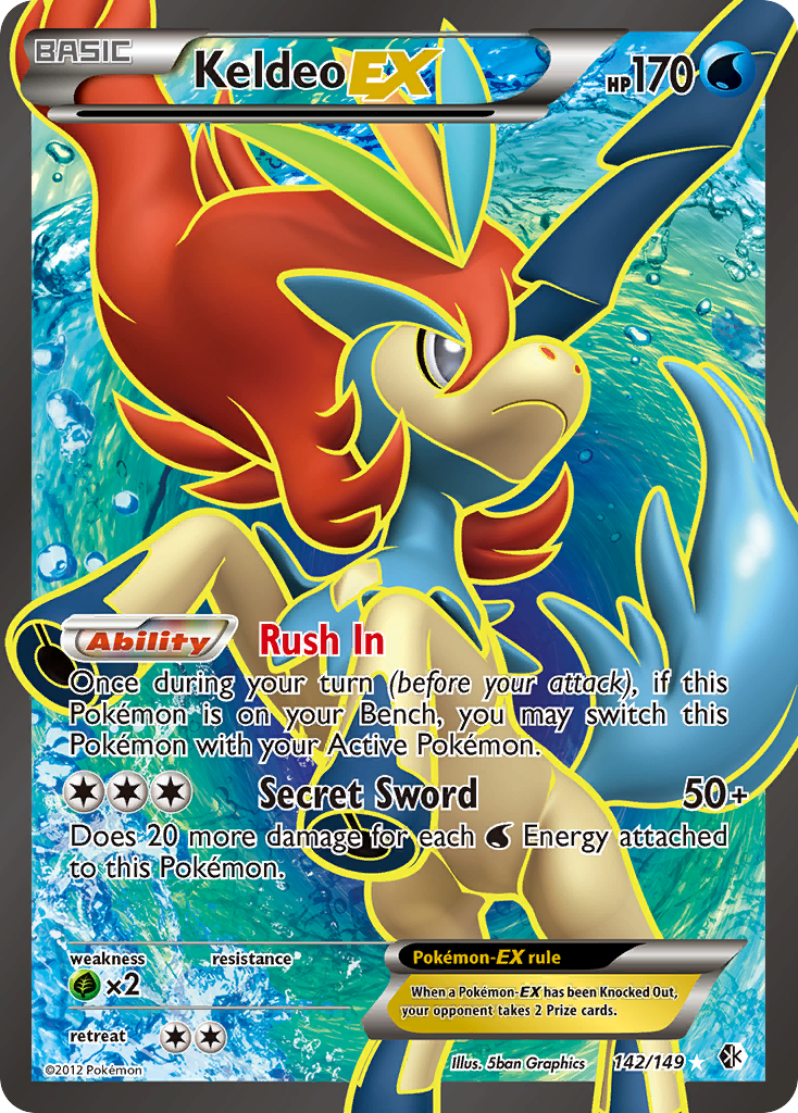 Keldeo EX (142/149) - Boundaries Crossed Pokémon Card