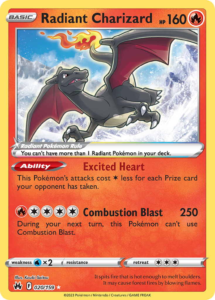 Radiant Charizard Radiant (20/159) - Crown Zenith Pokémon Card