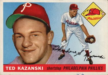 Ted Kazanski 1955 Topps #46 Sports Card
