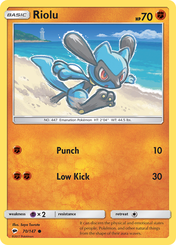 Riolu (70/147) - Burning Shadows Pokémon Card