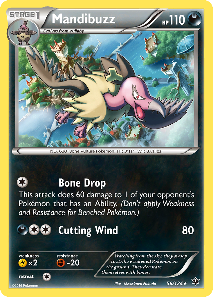 Mandibuzz (58/124) - Fates Collide Pokémon Card