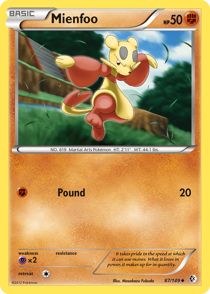 Mienfoo (87/149) - Boundaries Crossed Pokémon Card