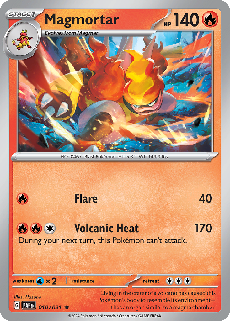 Magmortar (10/91) - Paldean Fates Pokémon Card