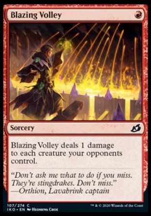 Blazing Volley (Ikoria Lair of Behemoths) Trading Card