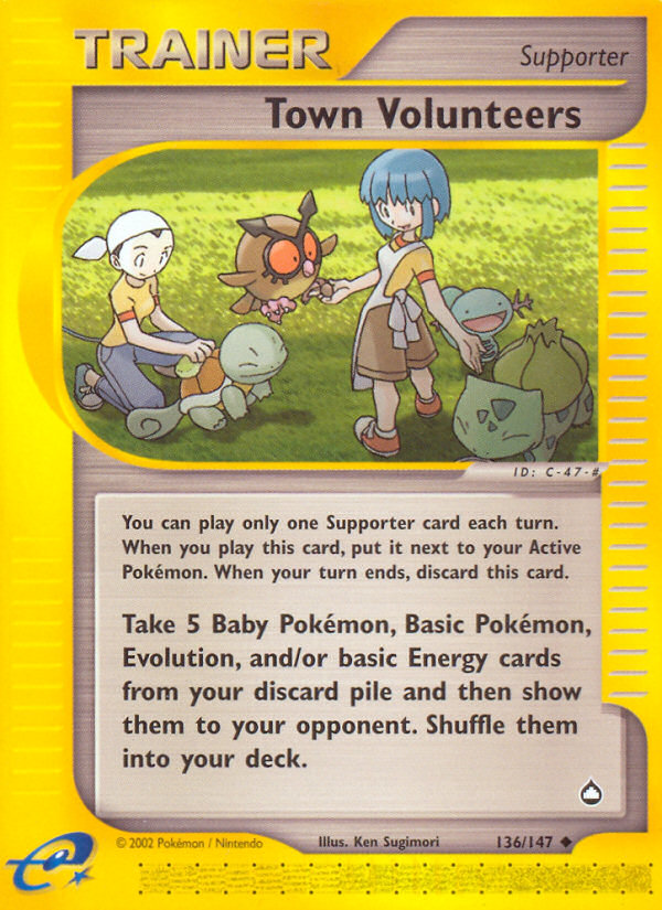 Town Volunteers (Trainer: Supporter) (136/147) - Aquapolis Pokémon Card