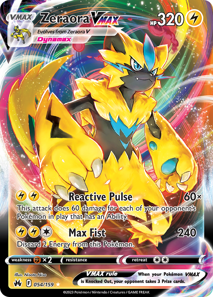 Zeraora VMAX (54/159) - Crown Zenith Pokémon Card