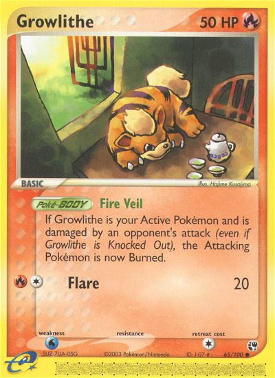 Growlithe (65/100) - Sandstorm Pokémon Card