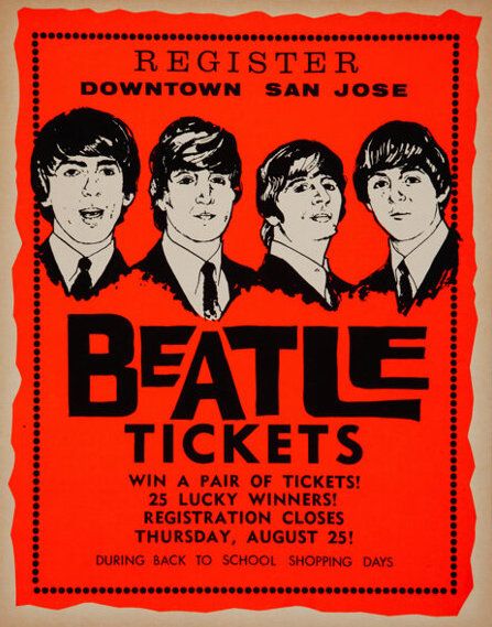 The Beatles San Jose Promotional Poster 1966 Concert Poster