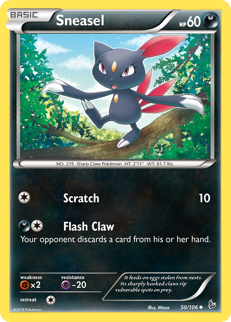 Sneasel (50/106) - Flashfire Pokémon Card