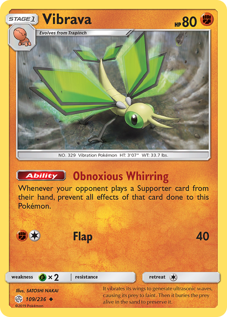 Vibrava (109/236) - Cosmic Eclipse Pokémon Card