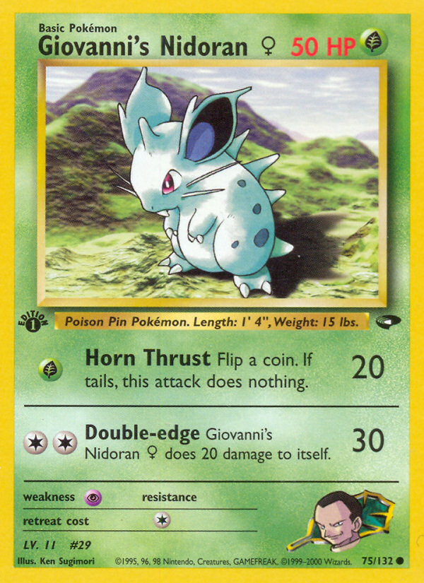 Giovanni's Nidoran ♀ (75/132) - Gym Challenge (1st Edition) Pokémon Card