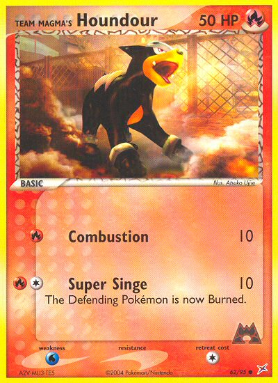 Team Magma's Houndour (62/95) - Team Magma vs Team Aqua Pokémon Card