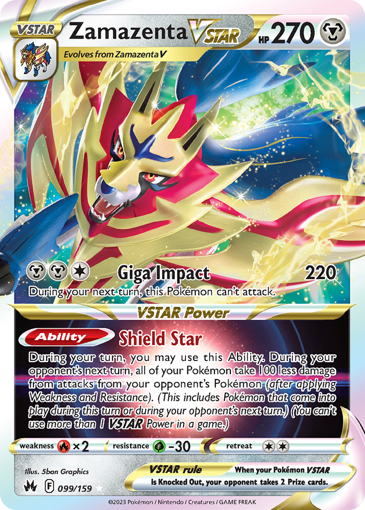 Zamazenta VSTAR (99/159) - Crown Zenith Pokémon Card