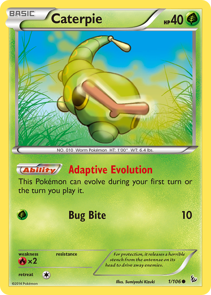 Caterpie (1/106) - Flashfire Pokémon Card