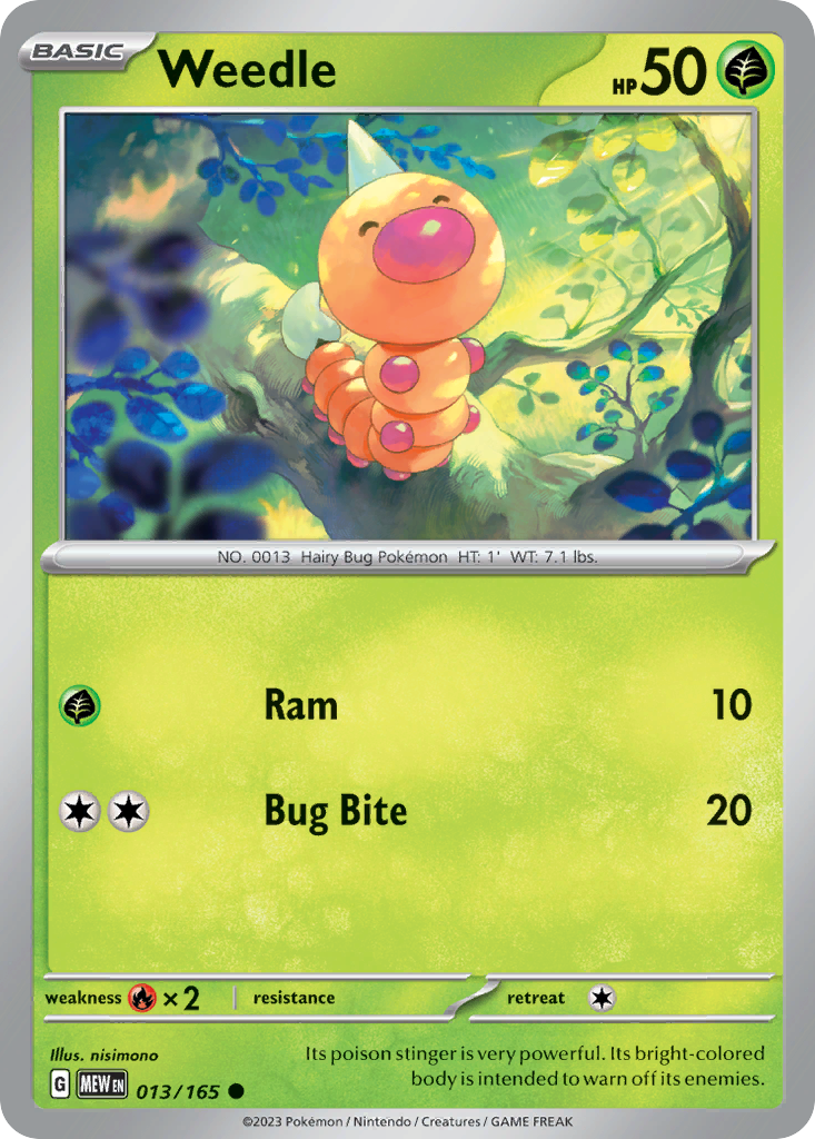 Weedle (13/165) - 151 Pokémon Card