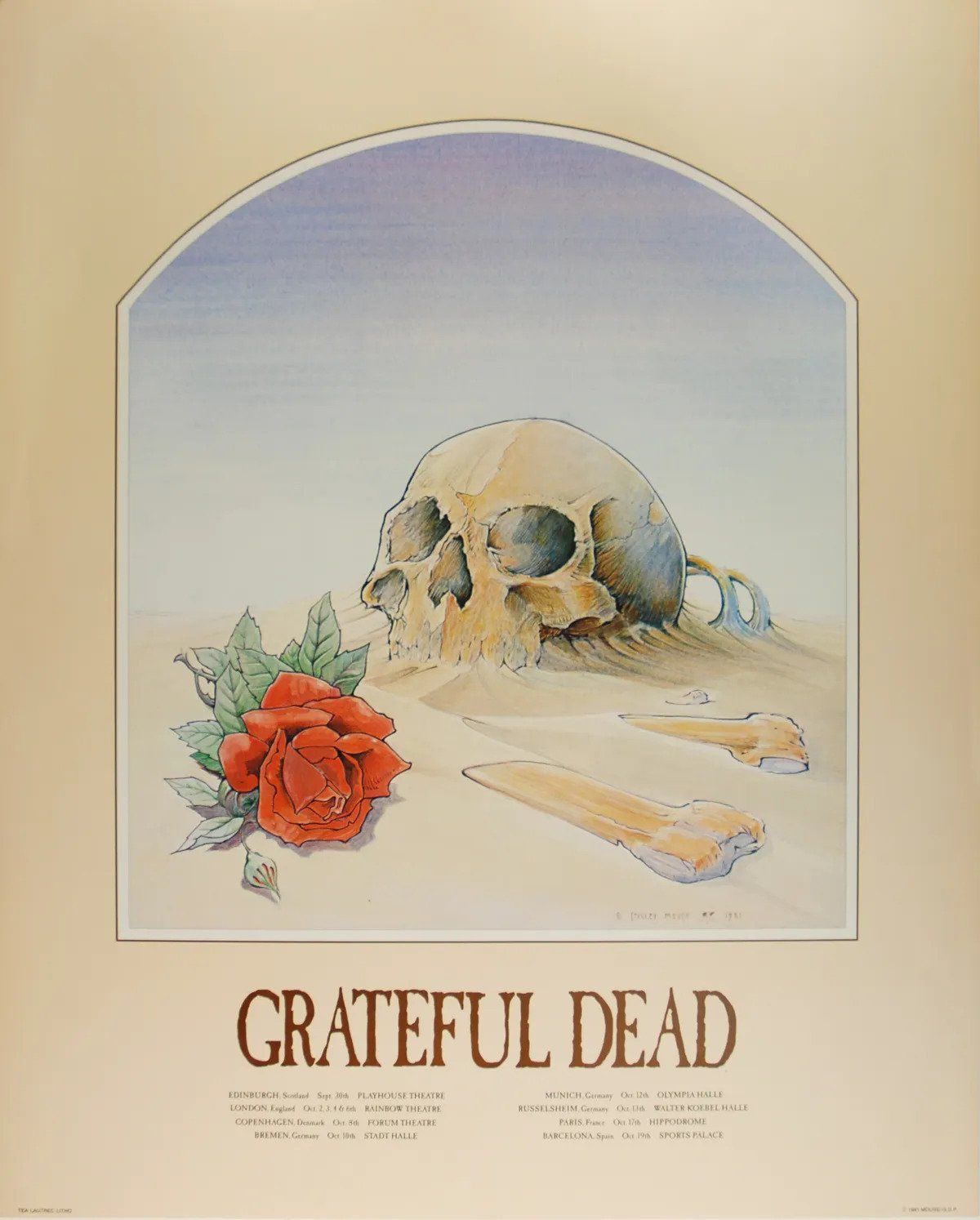 Grateful Dead Europe Tour 1981 Concert Poster