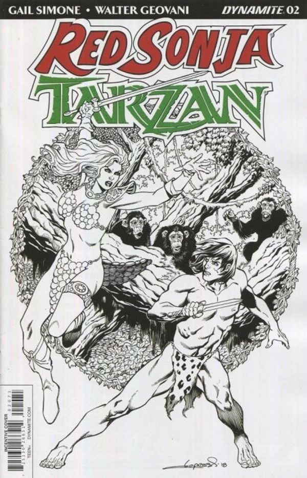 Red Sonja/Tarzan #2 (Cover G 30 Copy Lopresti B&w I)