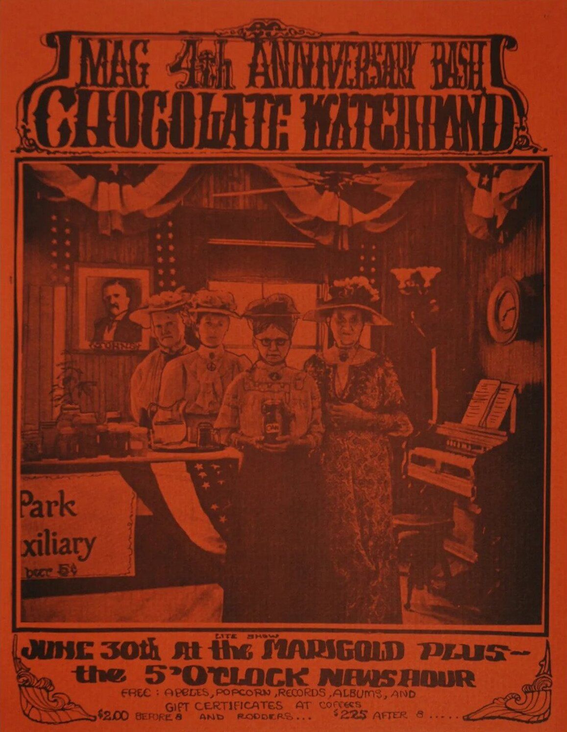 Saugatuck Pop Festival Vintage Concert Handbill from Pottawattamie Beach,  Jul 4, 1969 at Wolfgang's