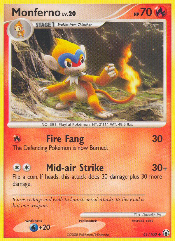 Monferno (41/100) - Majestic Dawn Pokémon Card