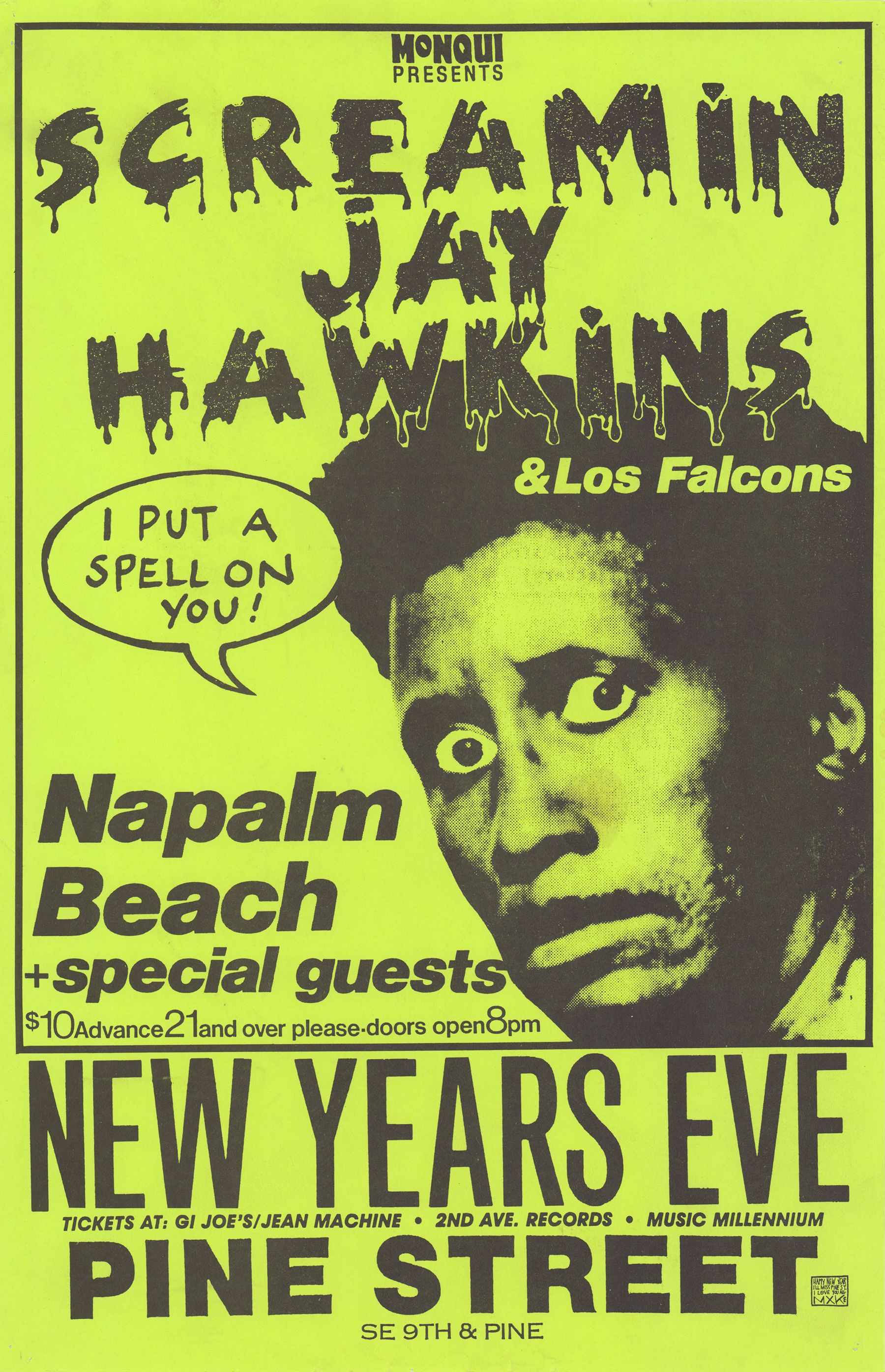 MXP-225.3 Screamin' Jay Hawkins Pine Street 1986 Concert Poster
