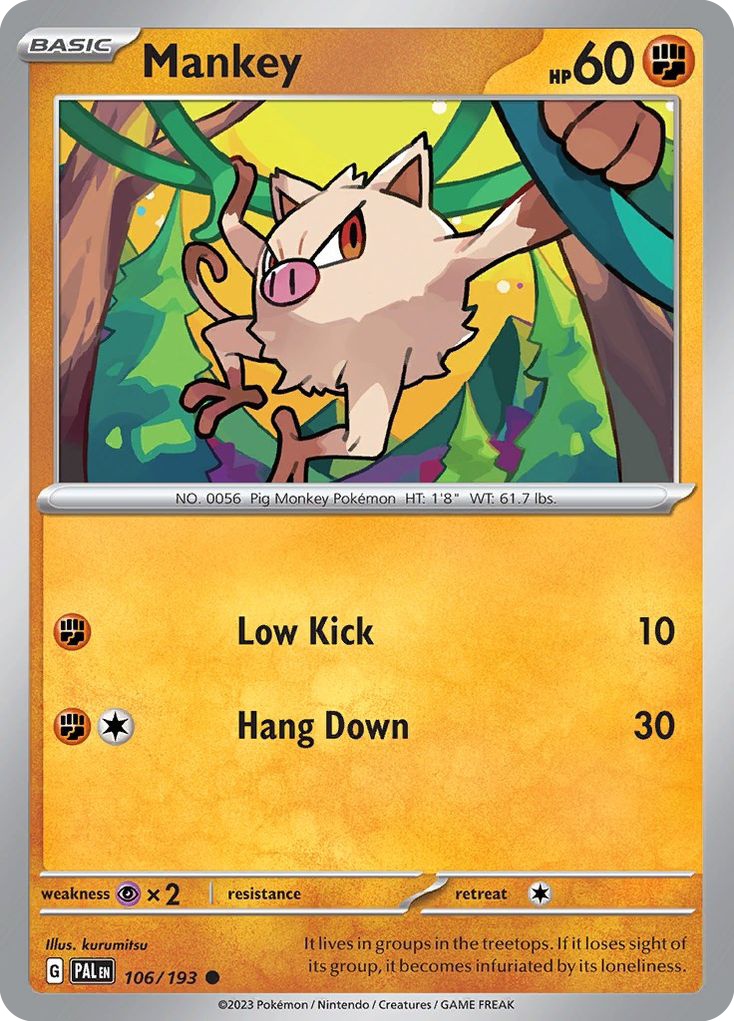 Mankey (106/193) - Paldea Evolved Pokémon Card