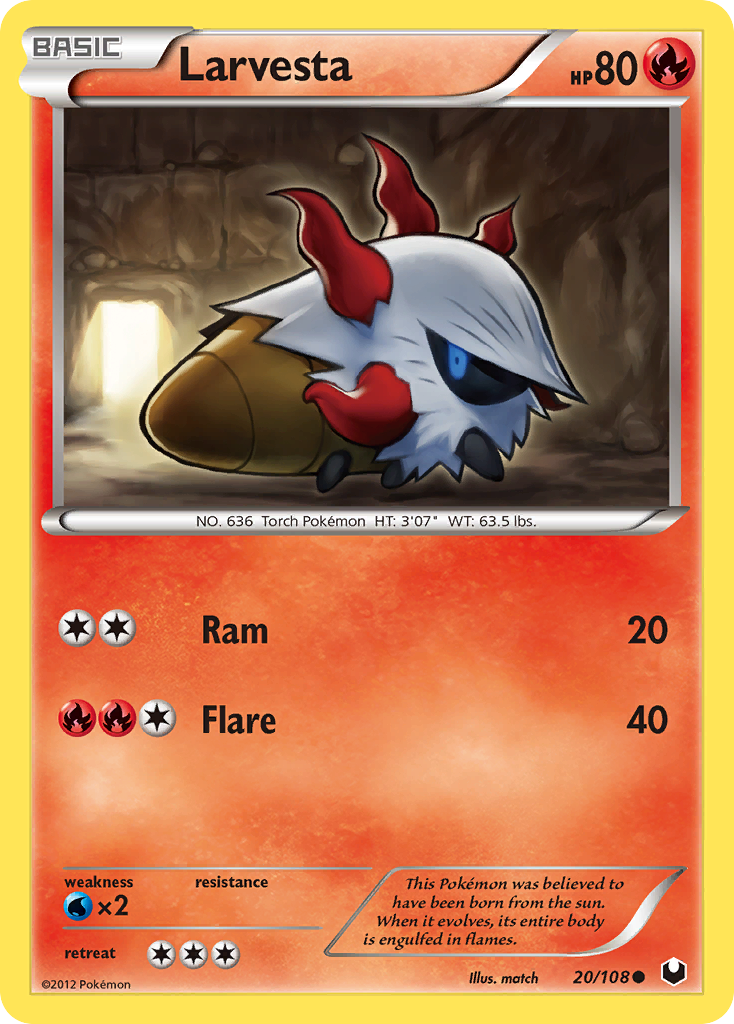 Larvesta (20/108) - Dark Explorers Pokémon Card