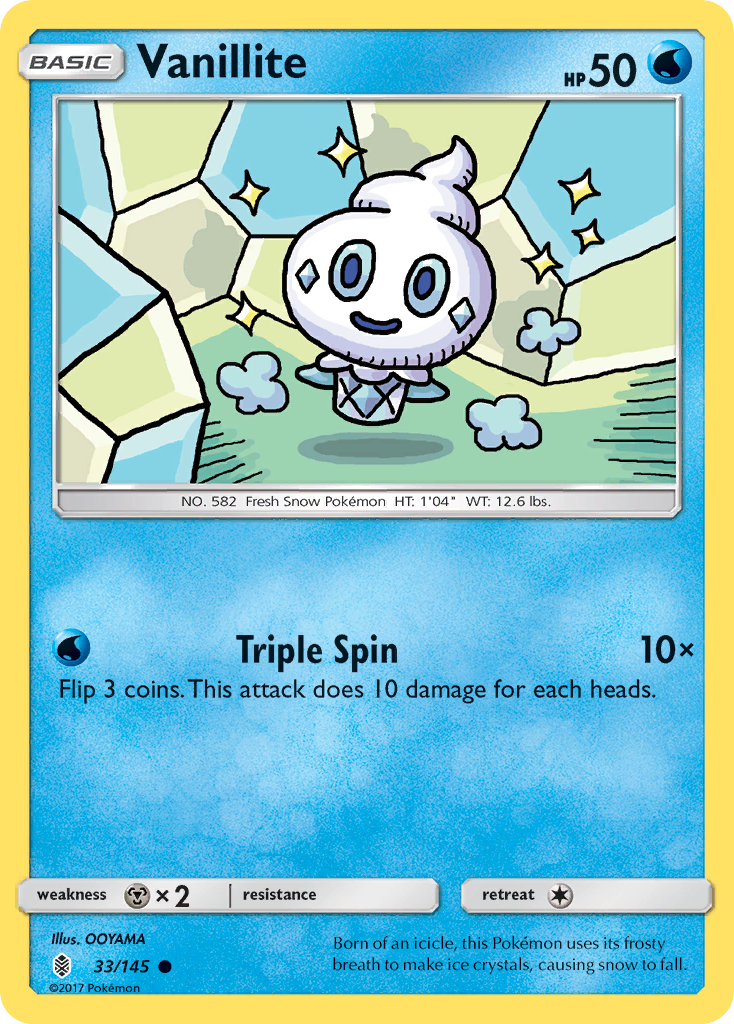 Vanillite (33/145) - Guardians Rising Pokémon Card