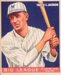Travis Jackson 1933 Goudey (R319) #102 Sports Card