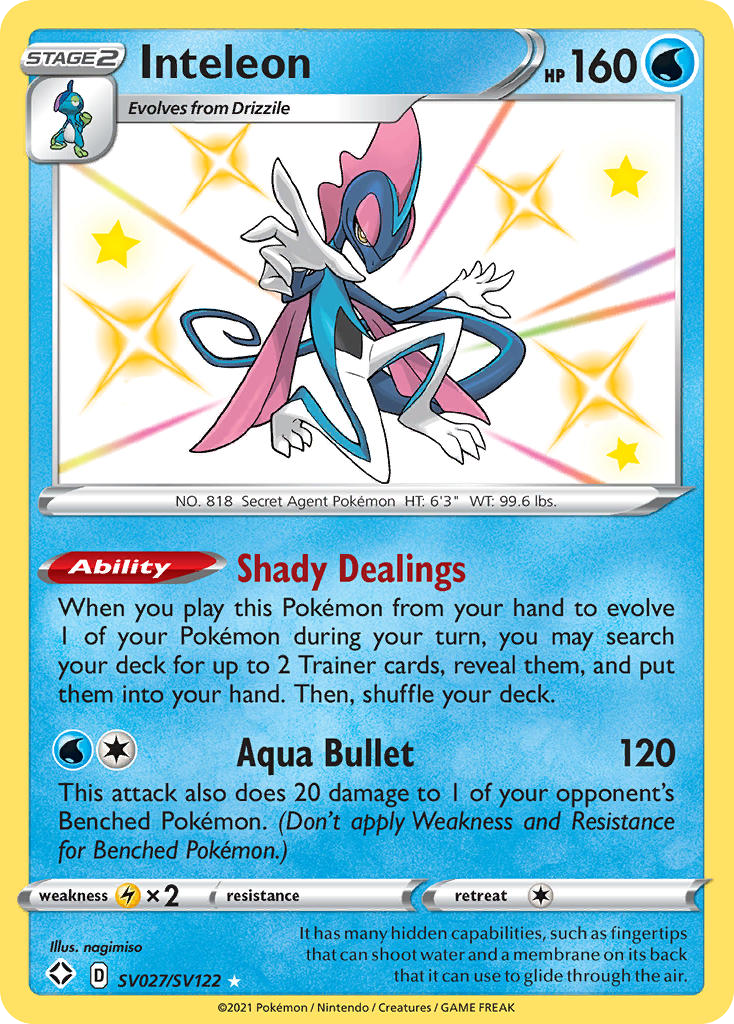 Inteleon (SV027) - Shining Fates Shiny Vault Pokémon Card