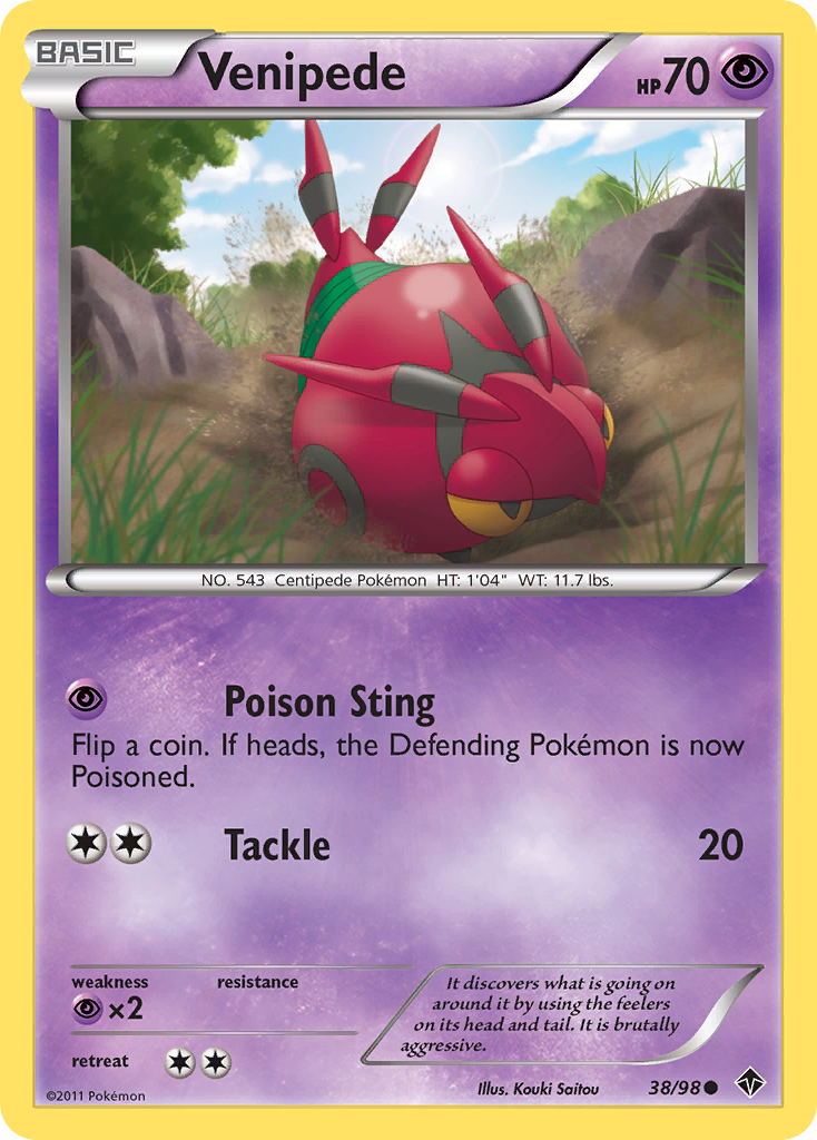 Venipede (38/98) - Emerging Powers Pokémon Card