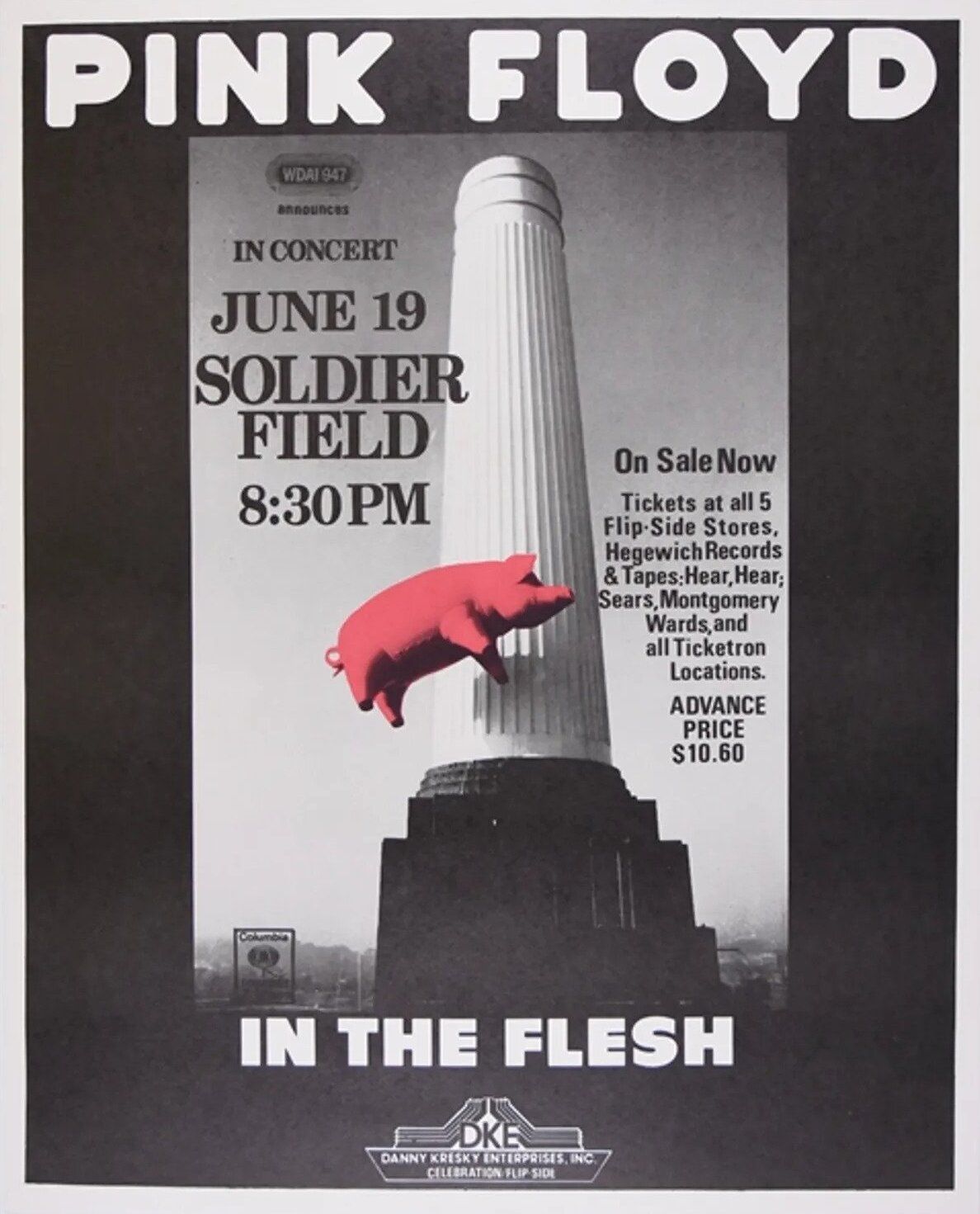 Pink Floyd Soldier Field 1977 Concert Poster