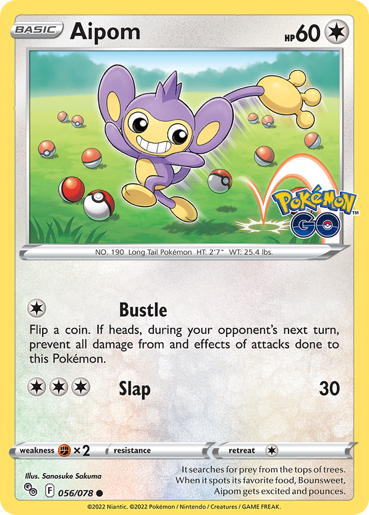 Aipom (56/78) - Pokémon GO Pokémon Card