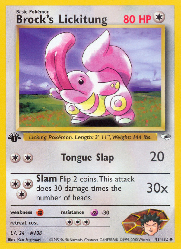 Brock's Lickitung (41/132) - Gym Heroes (1st Edition) Pokémon Card