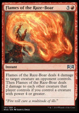 Flames of the Raze-Boar (Ravnica Allegiance) Trading Card