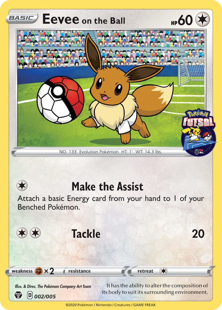 Eevee on the Ball (2/5) - Pokémon Futsal Collection Pokémon Card