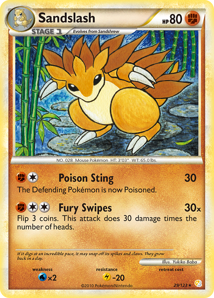 Sandslash (29/123) - HeartGold & SoulSilver Pokémon Card