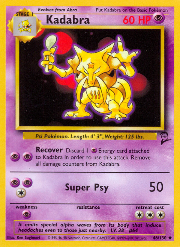 Kadabra (46/130) - Base Set 2 Pokémon Card